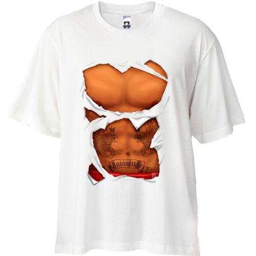 Футболка Oversize Чоловічий торс з татушками