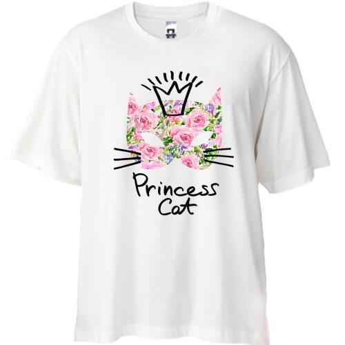 Футболка Oversize Princess cat (з квітів)