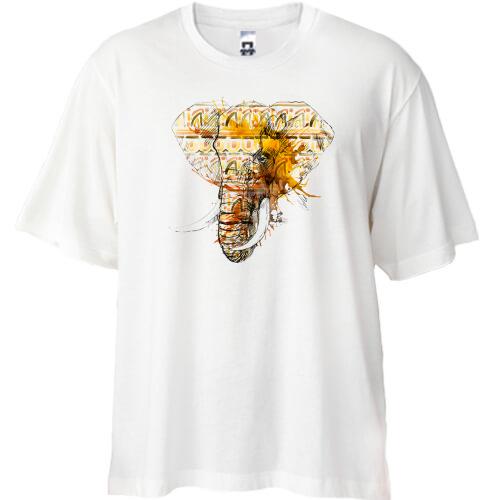 Футболка Oversize со стилизованным слоном