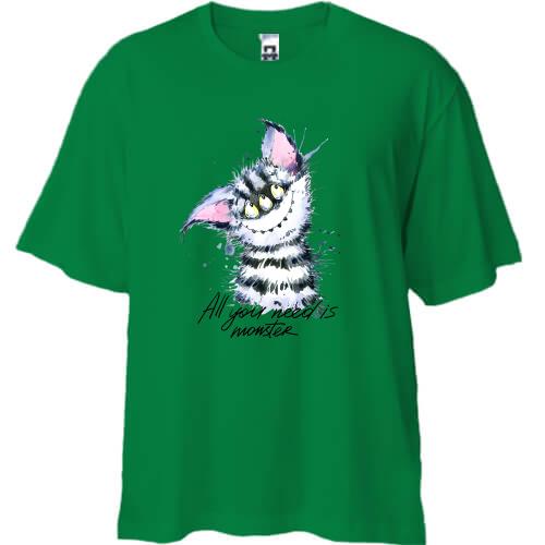 Футболка Oversize с монстриком 