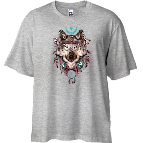 Футболка Oversize с волком оберегом