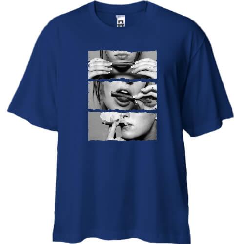 Футболка Oversize Дівчина з сигарою