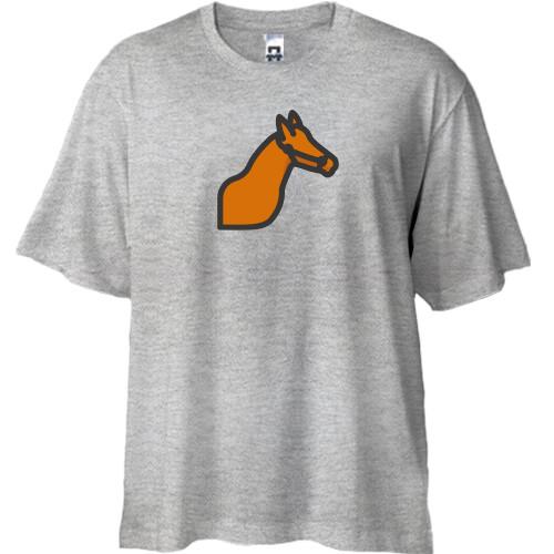 Футболка Oversize з минималистичний конем