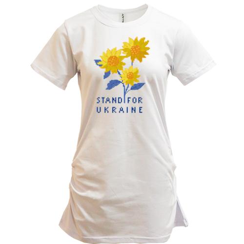 Туніка Stand For Ukraine (піксельні квіти)