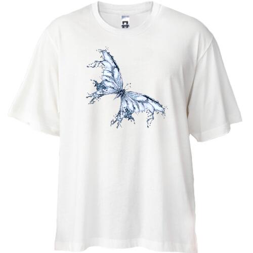 Футболка Oversize с бабочкой из воды