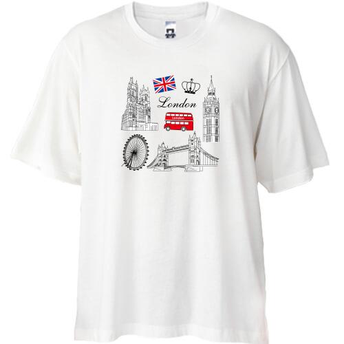 Футболка Oversize c Лондонськими пам'ятками