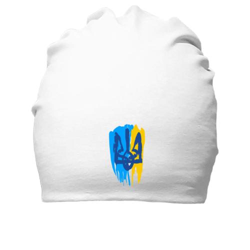 Бавовняна шапка з гербом України (Стилізований під фарбу) 3