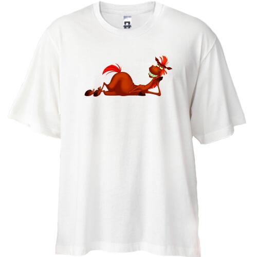 Футболка Oversize с конем Юлием