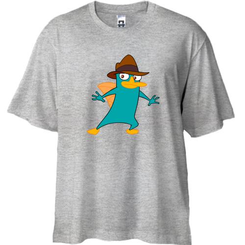 Футболка Oversize с агентом Пэрри-утконосом