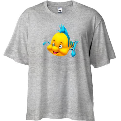 Футболка Oversize з рибкою Флаундером