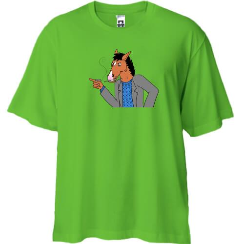 Футболка Oversize с курящим БоДжеком