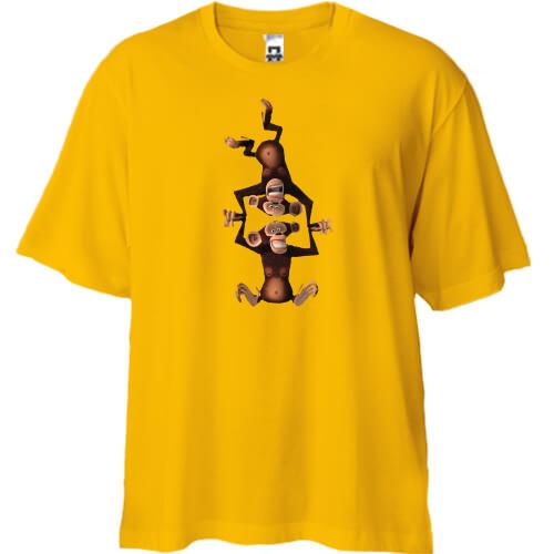 Футболка Oversize з двома мавпами