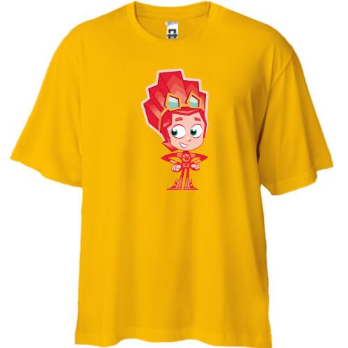 Футболка Oversize з фіксіком фаєр