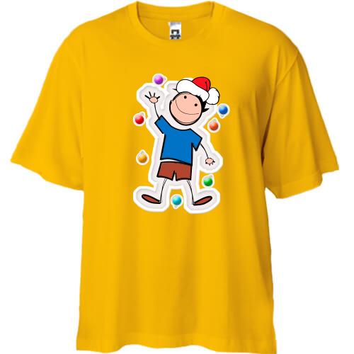 Футболка Oversize с новогодним Папой