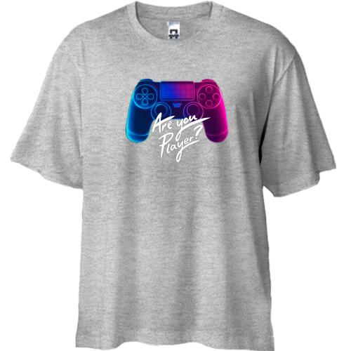 Футболка Oversize с неоновым джойстиком