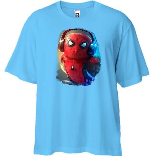 Футболка Oversize з совою в стилі Людини Павука