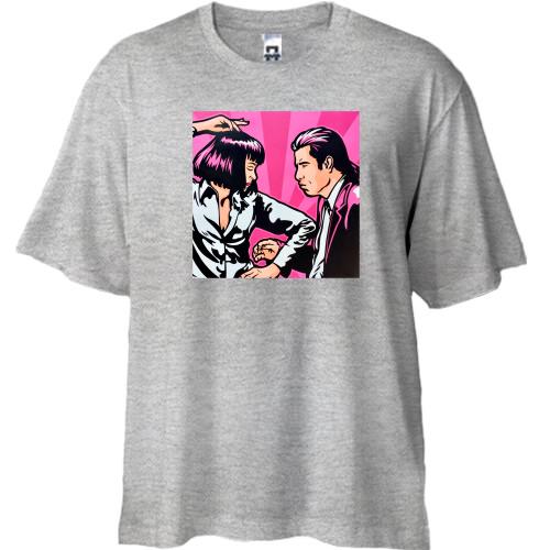 Футболка Oversize с Мией Уоллес и Винсентом Вегой (Криминальное чтиво)