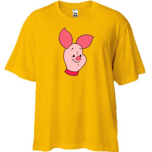 Футболка Oversize с пятачком из Винни Пуха