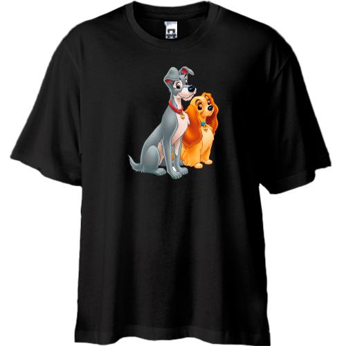 Футболка Oversize с собаками Леди и Бродягой