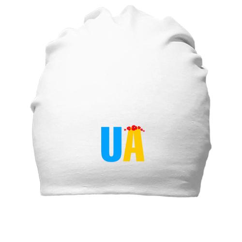 Бавовняна шапка з написом UA з венком