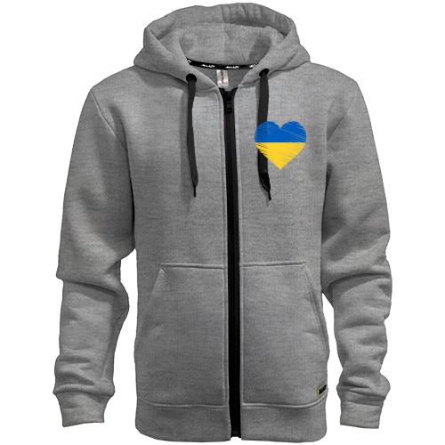 Толстовка на молнии с сердцем в цветах национального флага