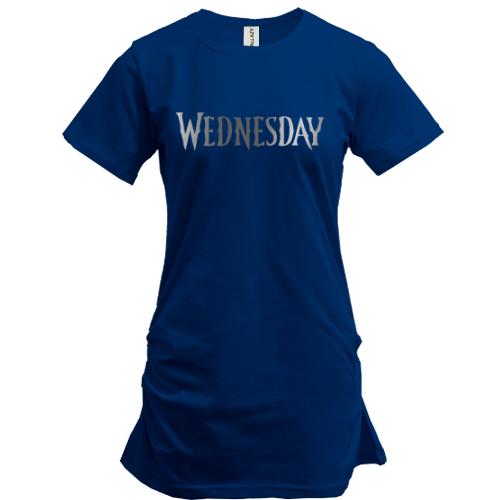 Подовжена футболка Wednesday лого