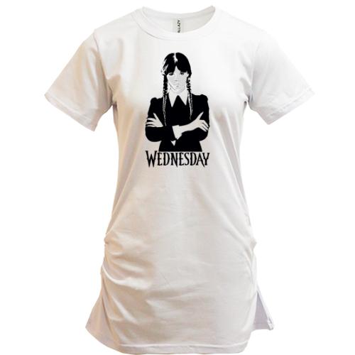 Подовжена футболка Wednesday Addams Kiss