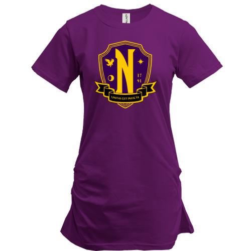 Подовжена футболка з логотипом Nevermore Academy