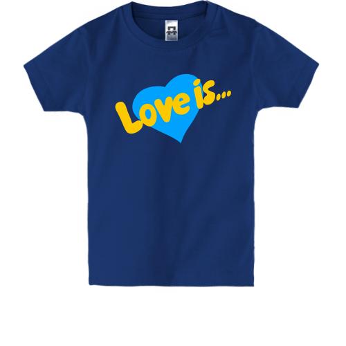 Детская футболка с Жёлто-голубой Love is..