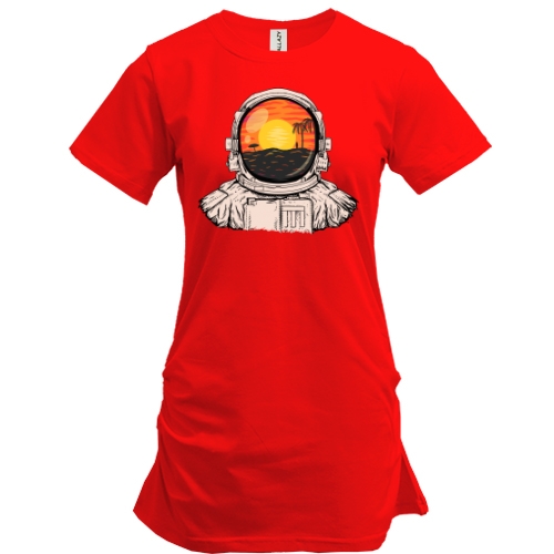 Подовжена футболка з космонавтом 