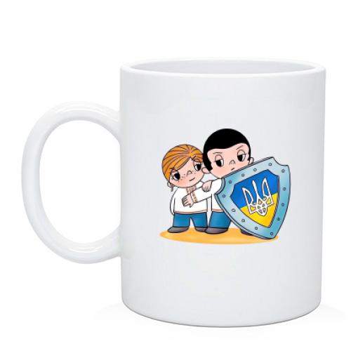 Чашка с защитником Украины в стиле Love is..