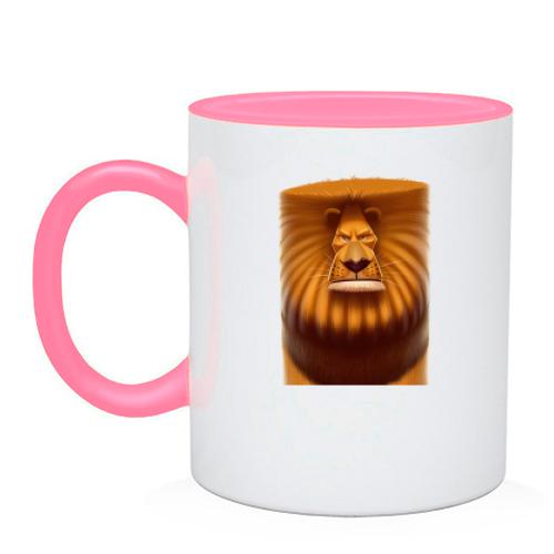 Чашка со львом в стиле cartoon