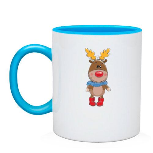 Чашка з новорічним оленям