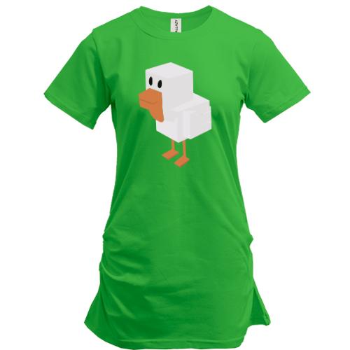 Подовжена футболка з птахом у стилі Minecraft
