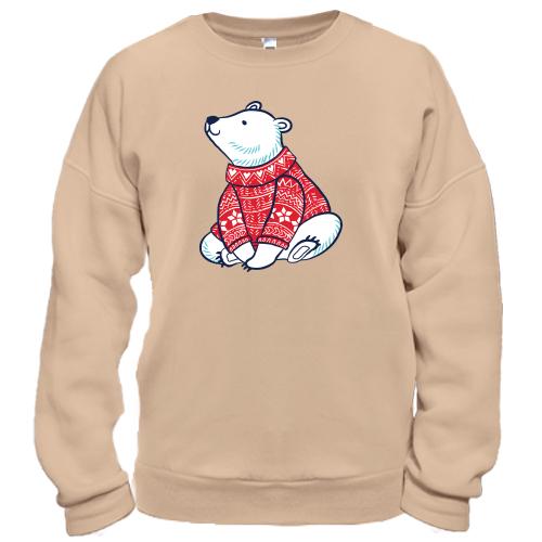 Свитшот с белым мишкой в свитере