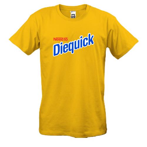 Футболка с надписью "Diequik" в стиле Несквик Футболка с надписью "Diequik" в стиле Несквик