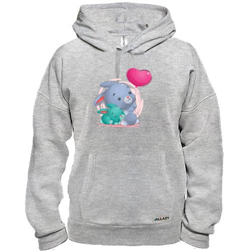 Худи с зайками и шариком