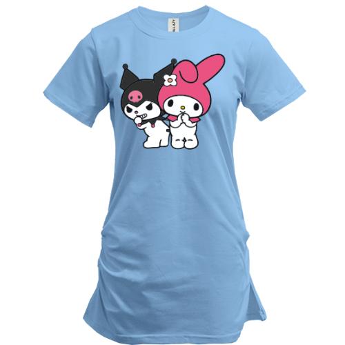 Подовжена футболка з Kuromi & My melody