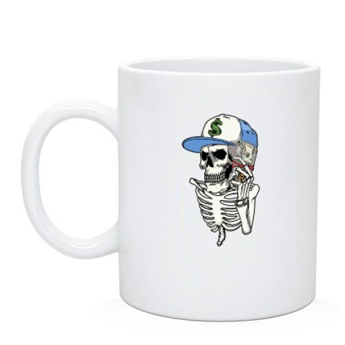 Чашка со скелетом-ганстером
