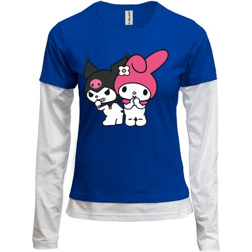 Жіночий лонгслів Комбі з Kuromi & My melody