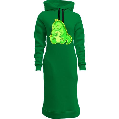 Жіноча толстовка-плаття з добрим зеленим драконом