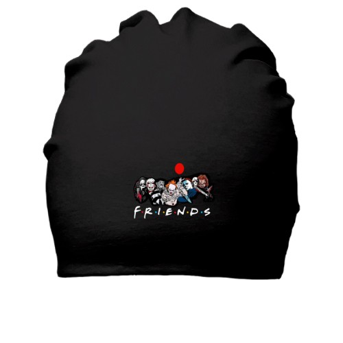 Бавовняна шапка із персонажами хорорів та написом «FRIENDS»