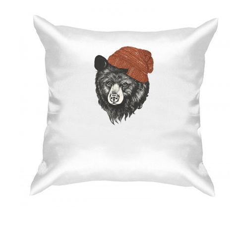 Подушка с ведмедем в шапке