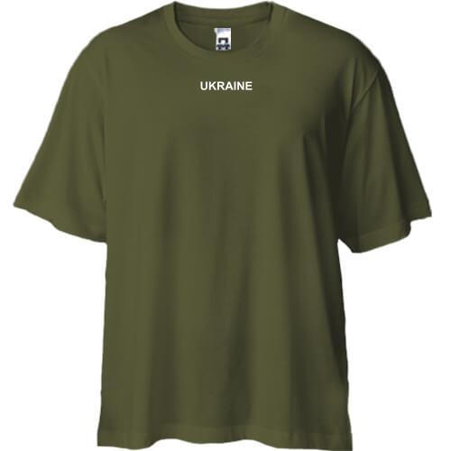Футболка Oversize Ukraine (міні напис на грудях)