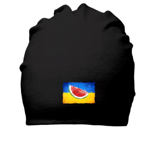 Хлопковая шапка Херсон (флаг Украины и долька арбуза)