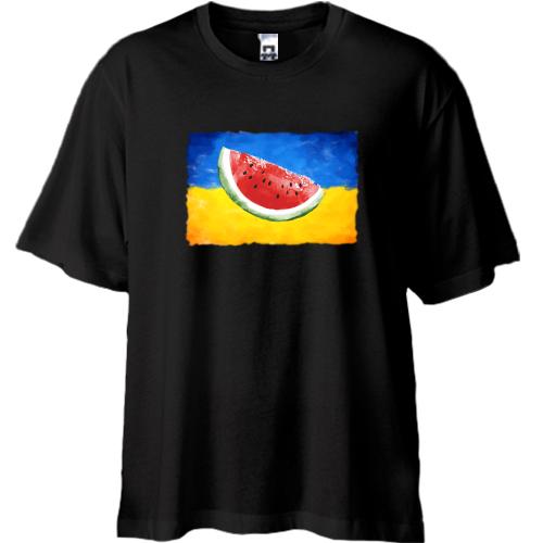 Футболка Oversize Херсон (прапор України та шматочок кавуна)