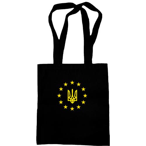 Сумка шопер з гербом України - ЄС