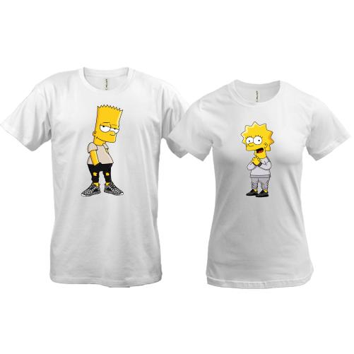 Парные футболки Лиза и Барт Симпсоны