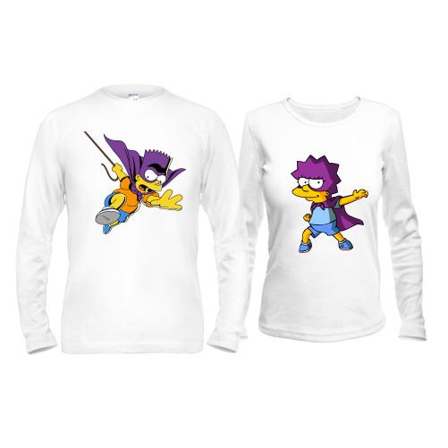 Парные лонгсливы Batman-Batgirl Simpsons