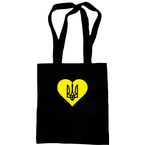 Сумка шопер з гербом України в серце